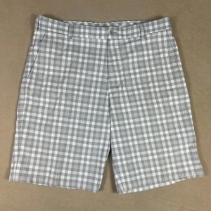 Nike Golf Dri Fit Mens 36 Golf‎ Shorts Plaid Pocket Lightweight Mid Rise Gray